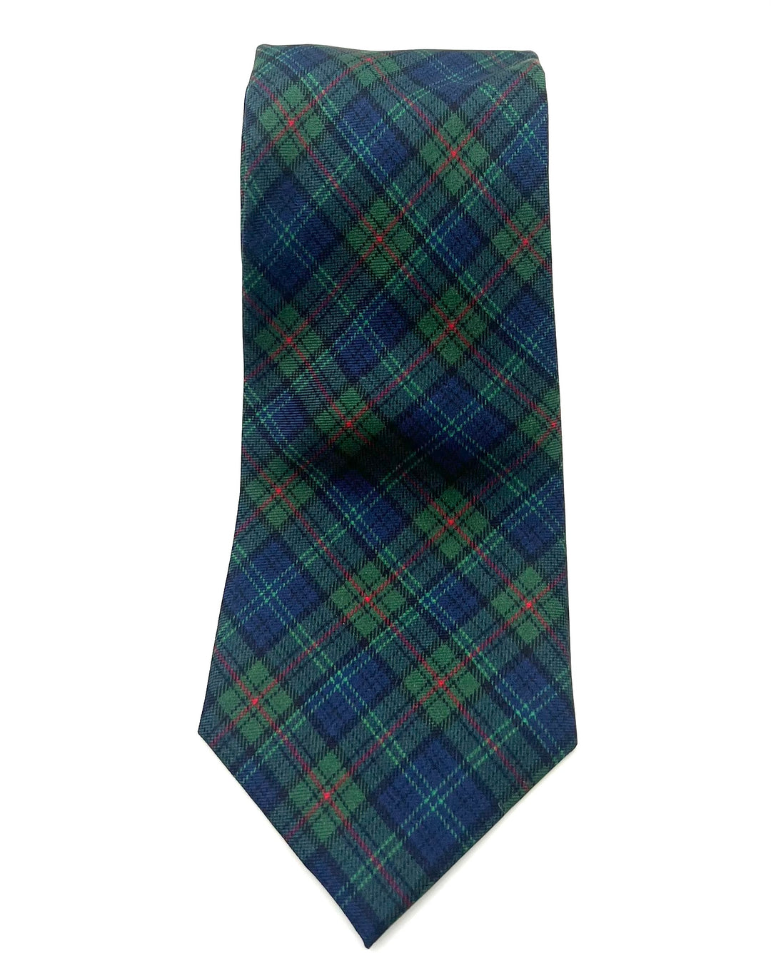 MENS Navy, Green, and Red Plaid Tie