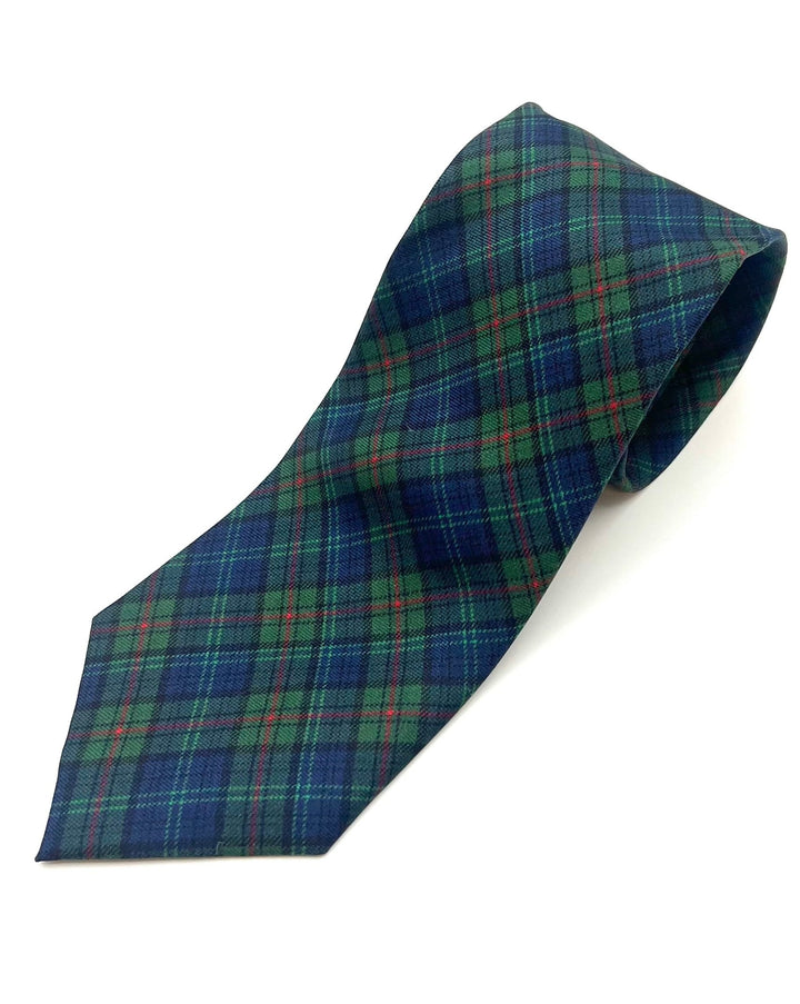 MENS Navy, Green, and Red Plaid Tie