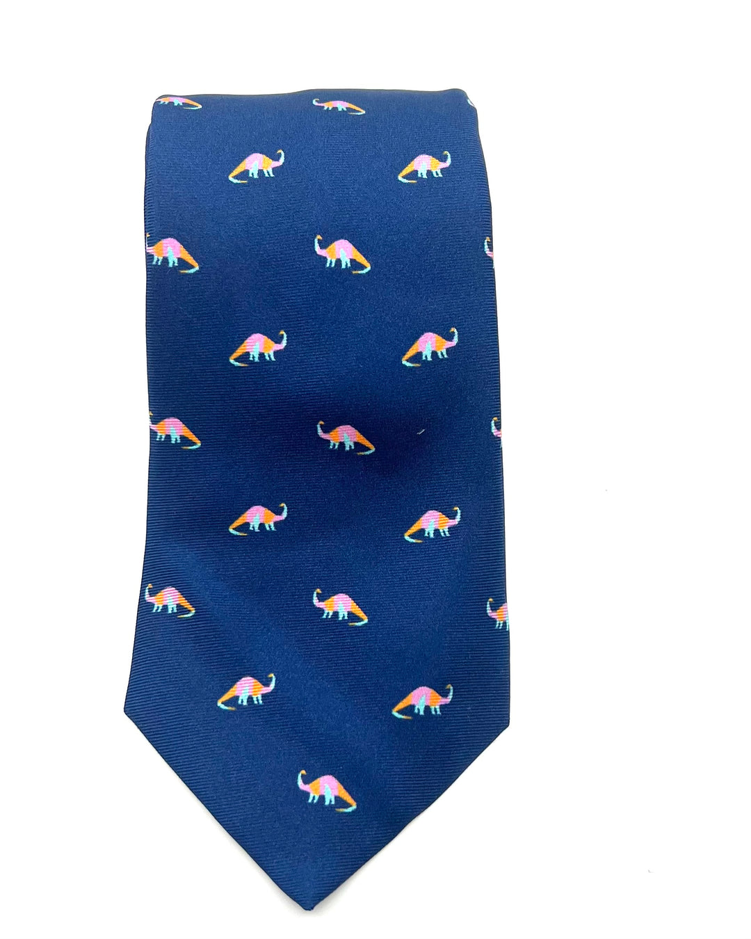 MENS Navy Blue Tie With Dinosaurs