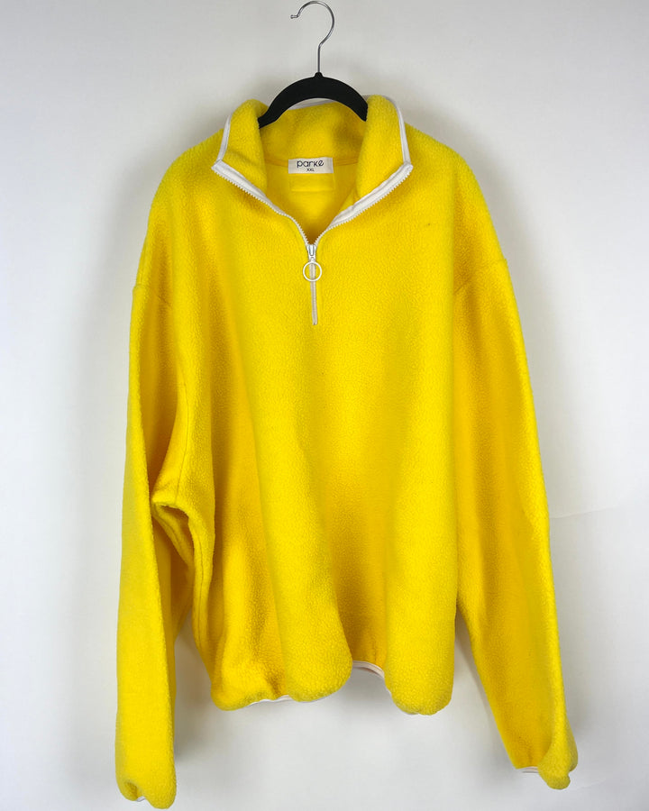 Yellow Sherpa Fleece Quarter-Zip Top - Extra Extra Large