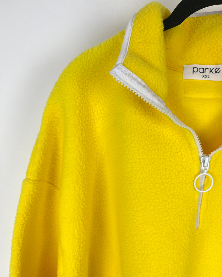 Yellow Sherpa Fleece Quarter-Zip Top - Extra Extra Large