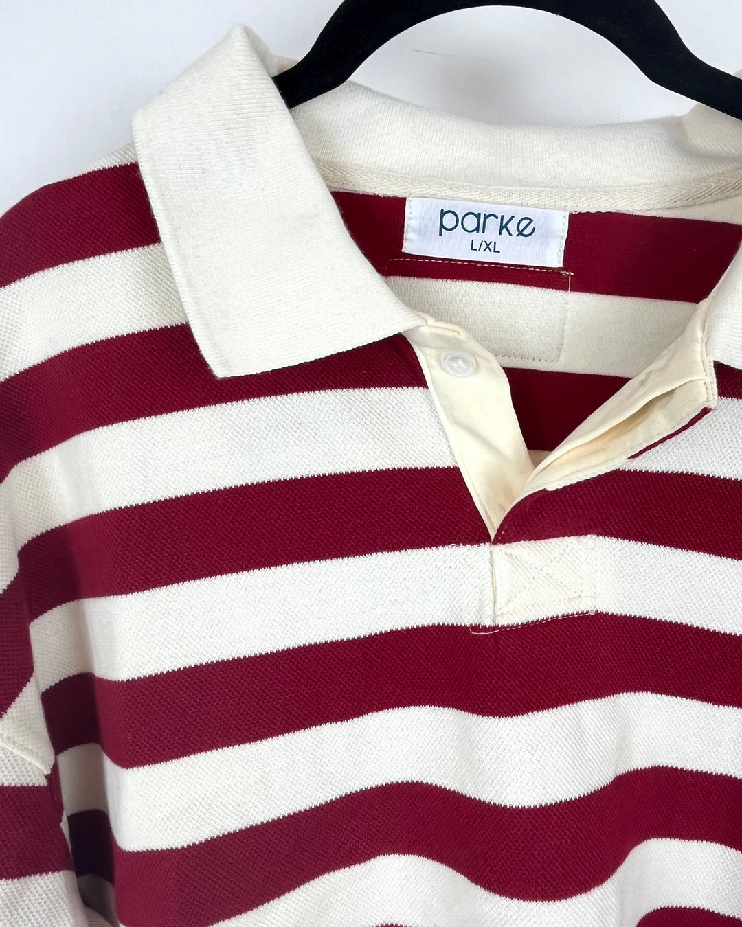 Red and Cream Striped Long-Sleeve - Large/Extra Large