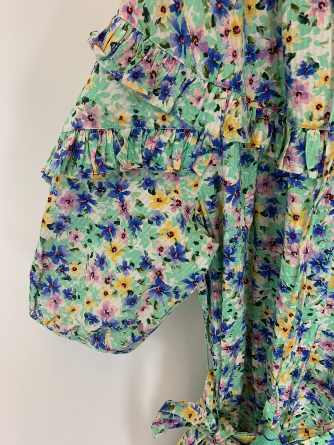 Green Floral Mini Dress - Size 4