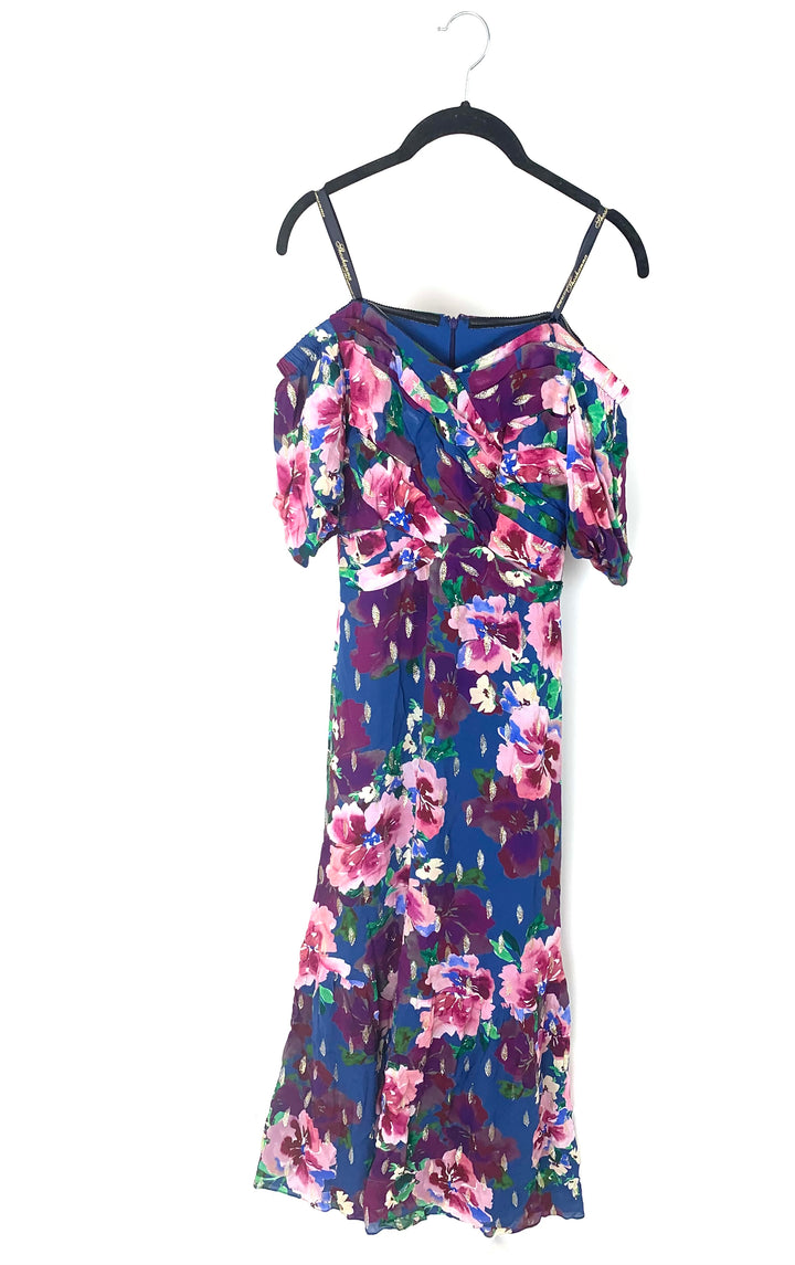 Off-the-Shoulder Floral Maxi Dress - Size 4