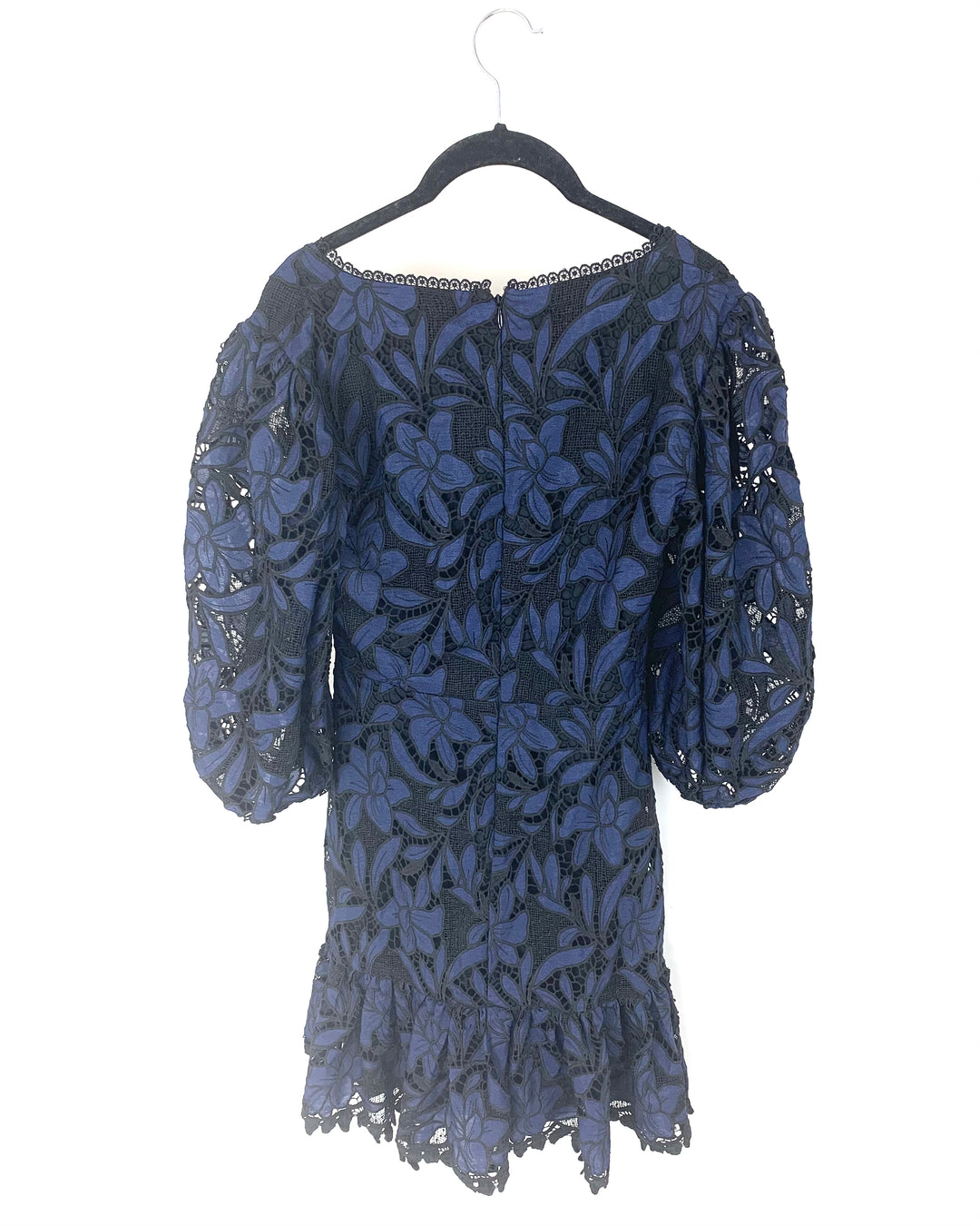 Black and Navy Floral Lace Dress- Size 4