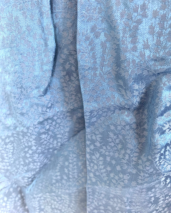 Denim Leaf Printed Blouse - Size 4/6