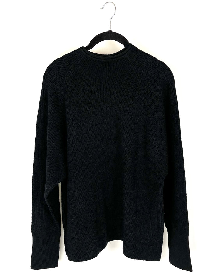 Black Mock-Neck Sweater - Medium