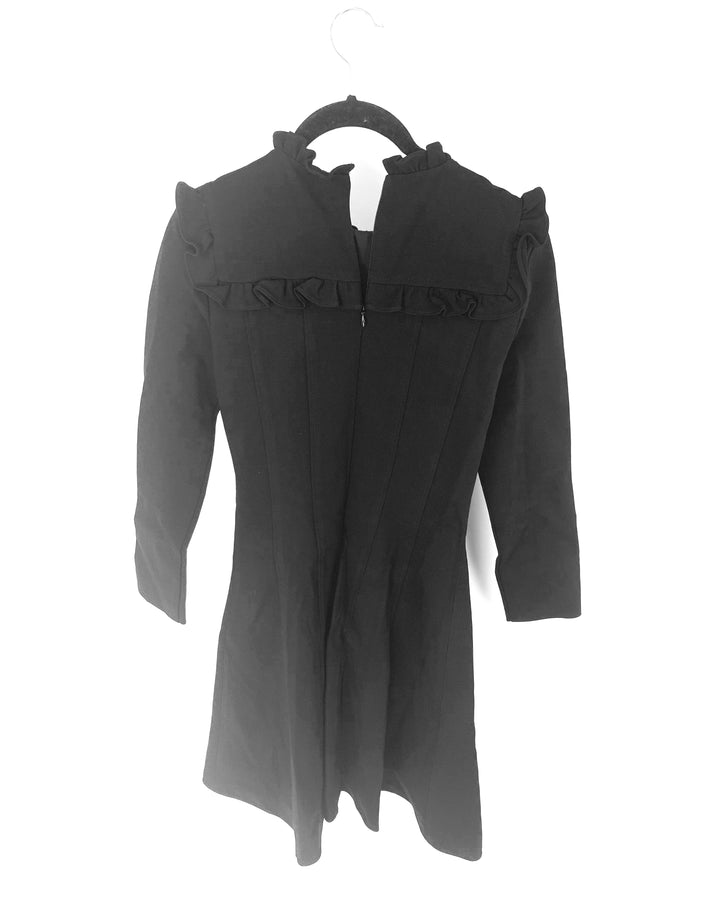 Black Fitted Long Sleeve Dress- Size 4