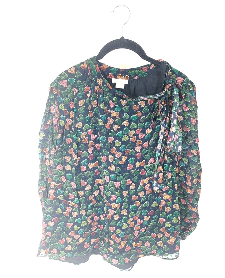 Heart Printed Blouse - Size 4/6