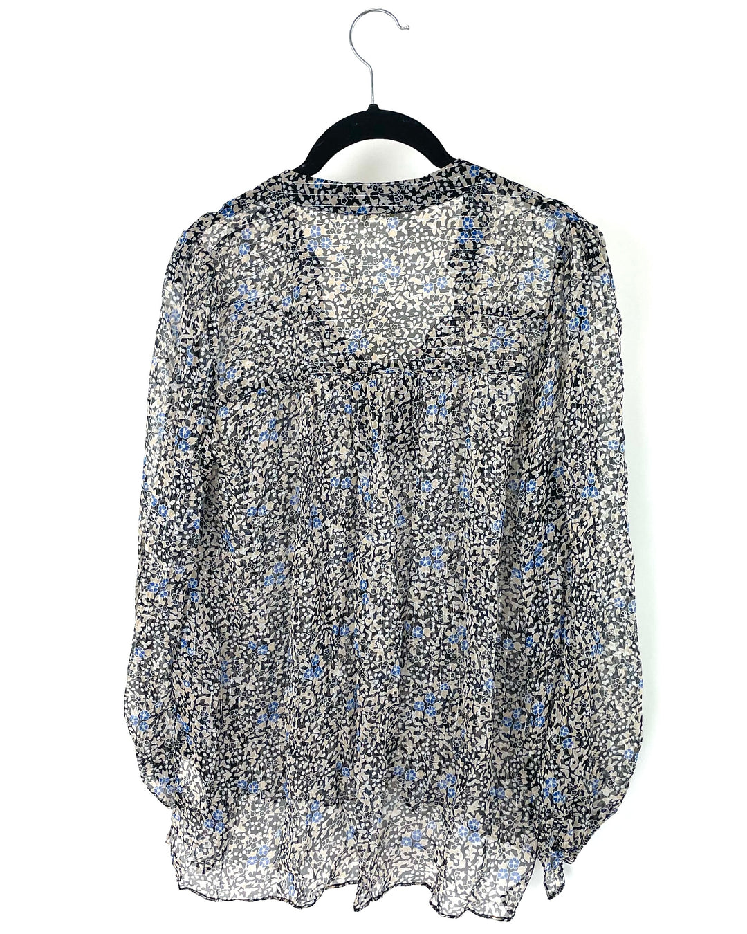 Sheer Floral Printed Blouse - Small