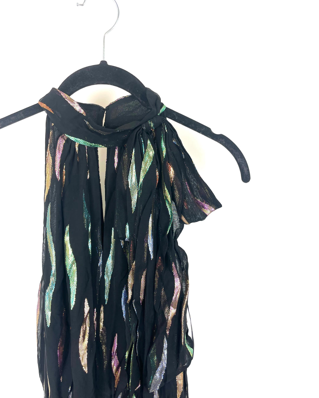 Black Mockneck Metallic Dress - Size 6/8