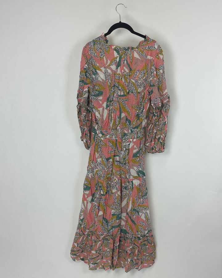 Multicolor Abstract Leaf Dress - Size 4