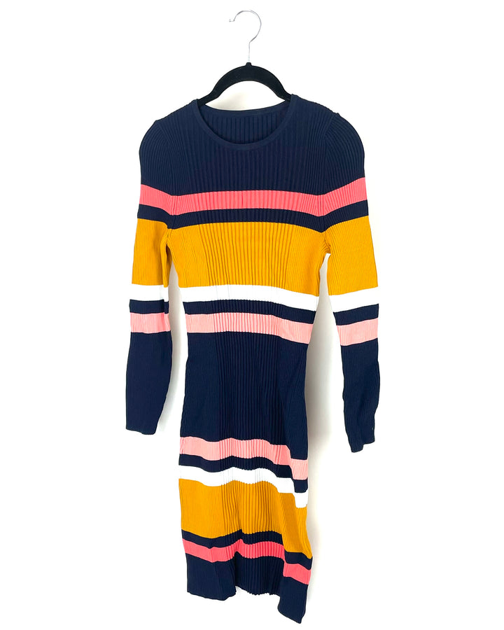 Multicolor Stripe Long Sleeve Dress - Size 2/4