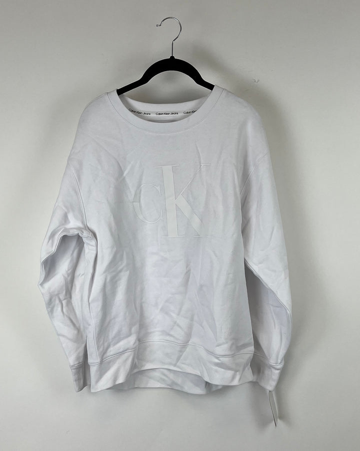 White on White Logo Crewneck - Small