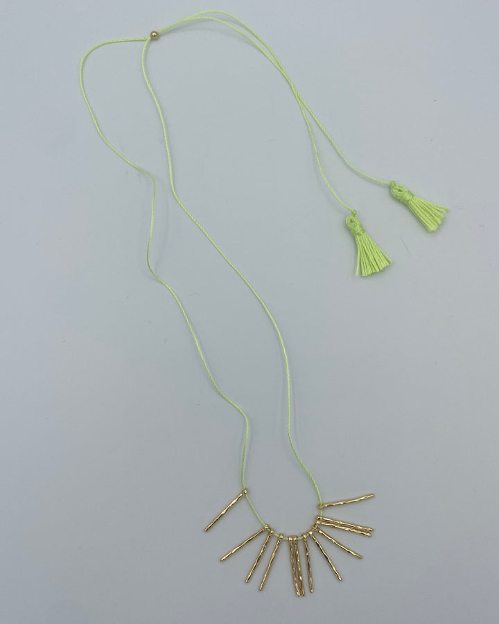 Gorjana Green String Necklace With Tassel Detail