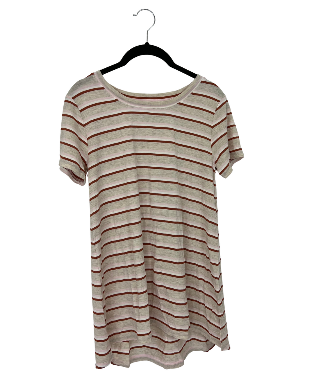 Cream and Pink Striped Tunic - Size 2/4 and 6/8