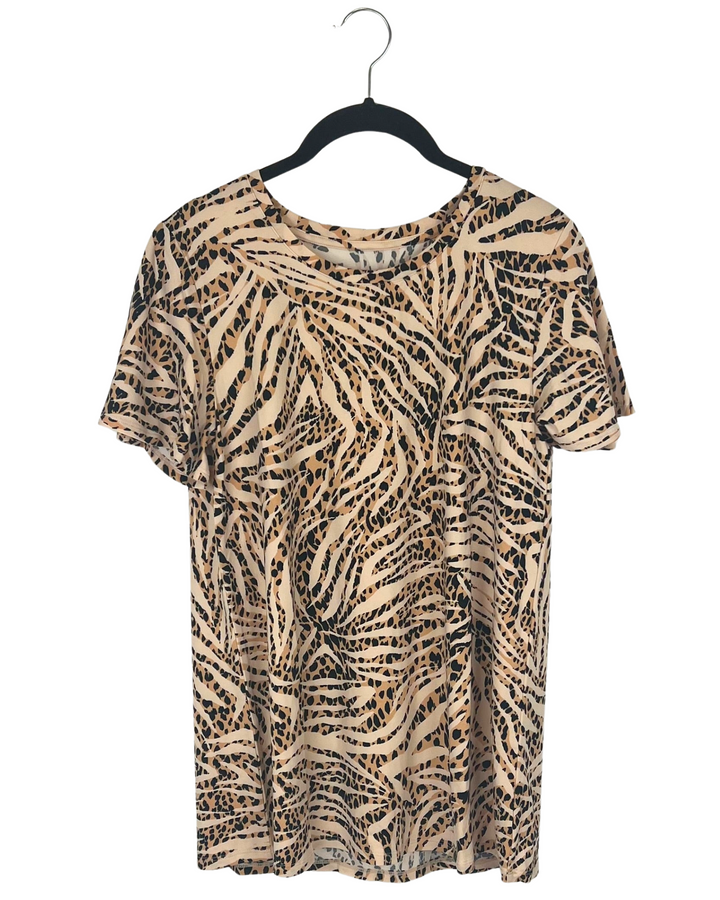 Animal Print Short-Sleeved Top- Size 4/6