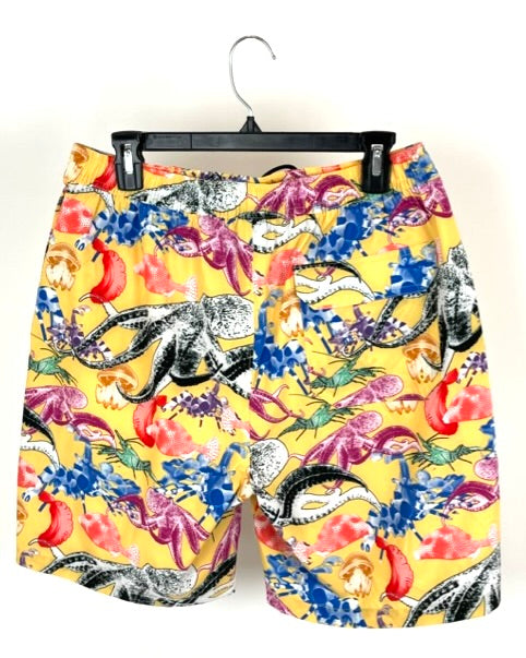 MENS Yellow Sea Life Swim Shorts - Small and Medium