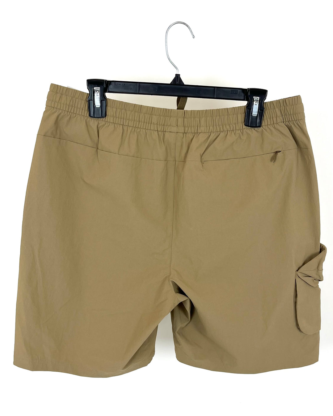 MENS Khaki Drawstring With Side Pocket Active Shorts - Small and Medium