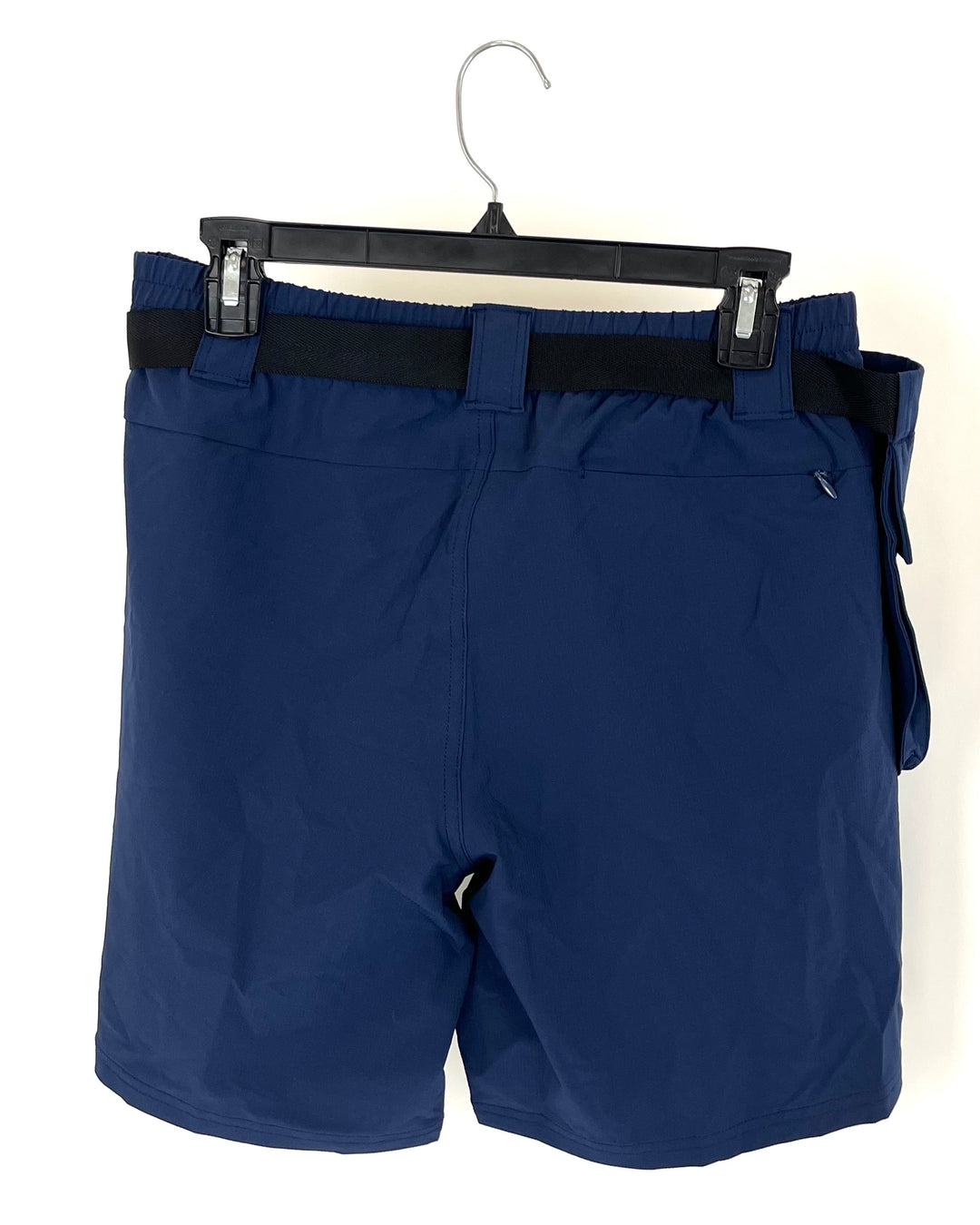 MENS Navy Blue With Adjustable Belt Active Shorts - Medium