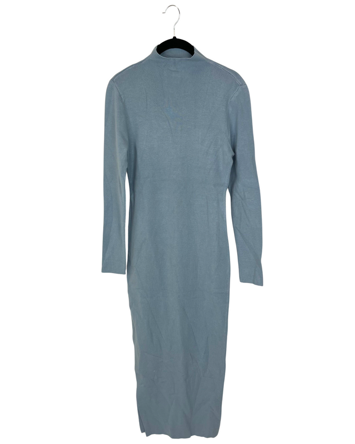 Baby Blue Turtleneck Sweater Dress - Medium and 1X