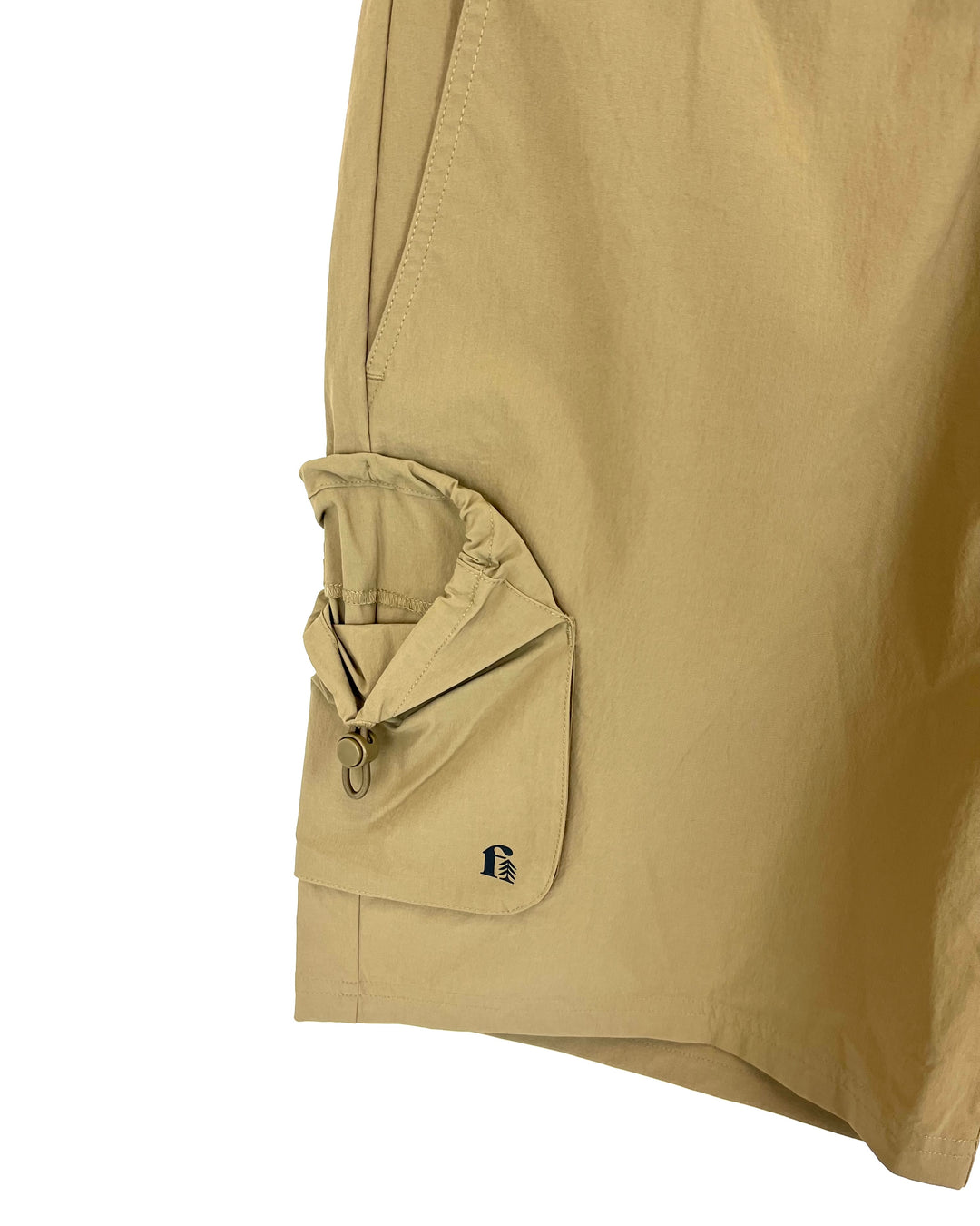 MENS Khaki Drawstring With Side Pocket Active Shorts - Small and Medium