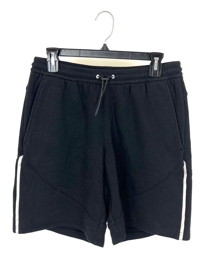 MENS Black With Metallic Stripe Active Short - Small