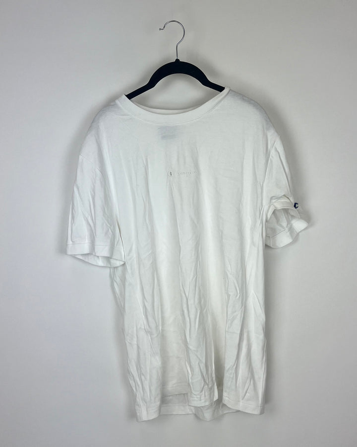 MENS White T-Shirt with Logo - Medium