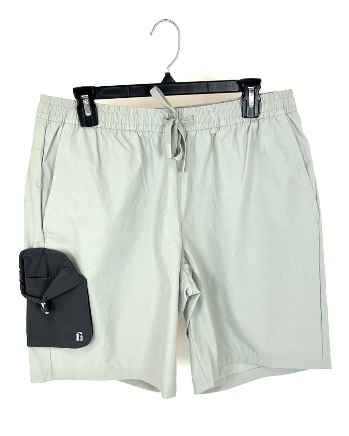 MENS Light Grey Drawstring Active Shorts - Small and Medium