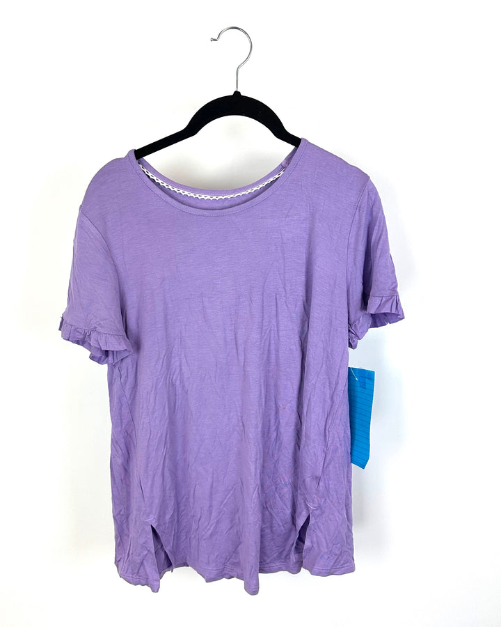 Purple Short-Sleeve Soft Tee Shirt - Small