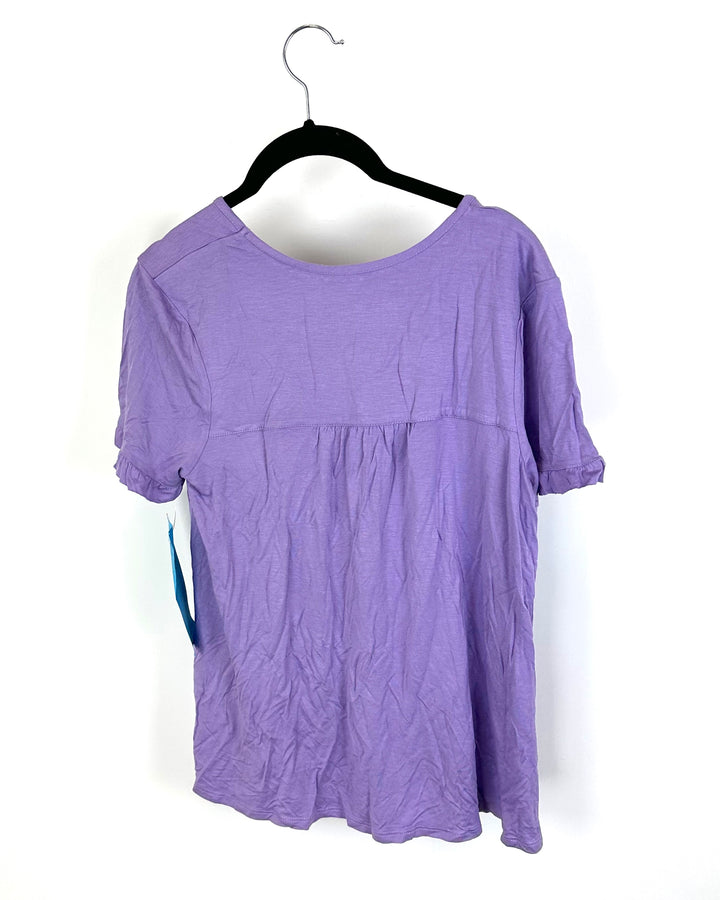 Purple Short-Sleeve Soft Tee Shirt - Small