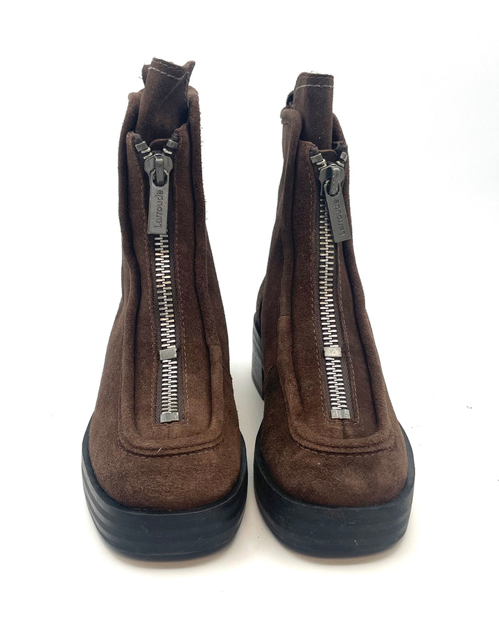 Brown Suede Zipper Boot - Size 6 and 11