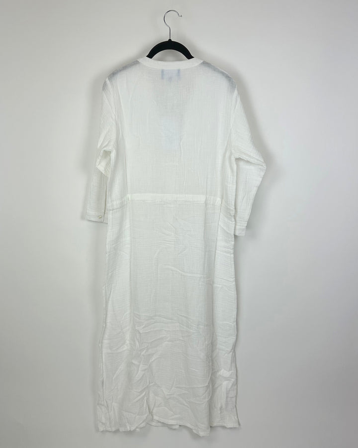 White Adjustable Waist Dress - Size 0 - 16