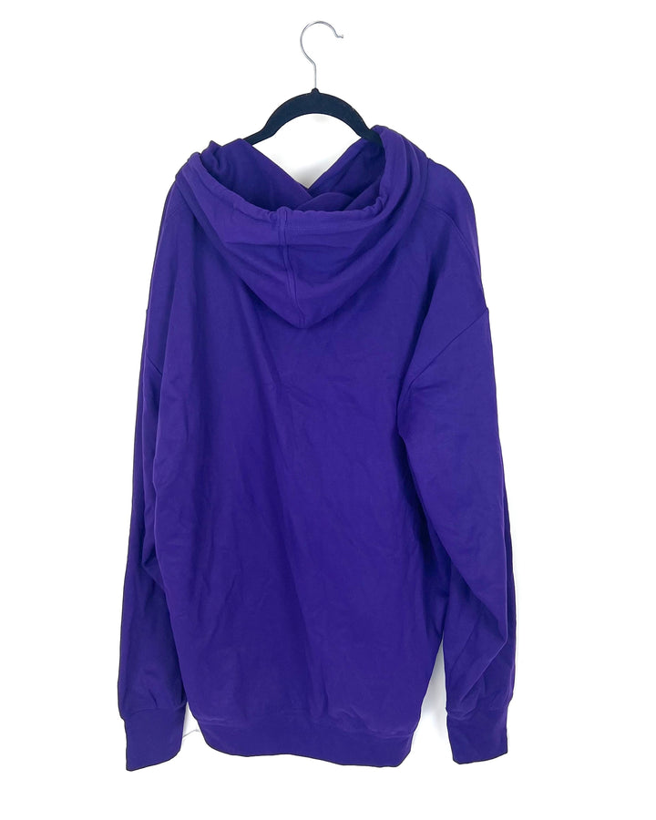 Mens Ultra Soft Purple Logo Hoodie - Medium