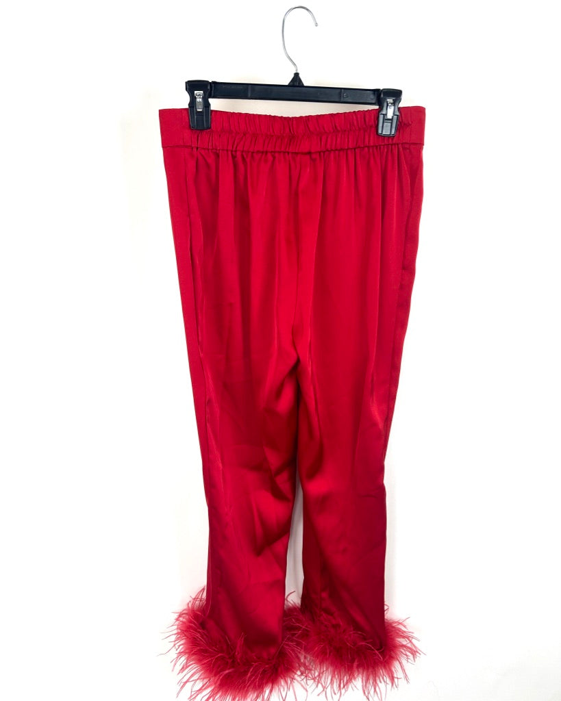 Nadine Merabi Red Pajama Pants - Small