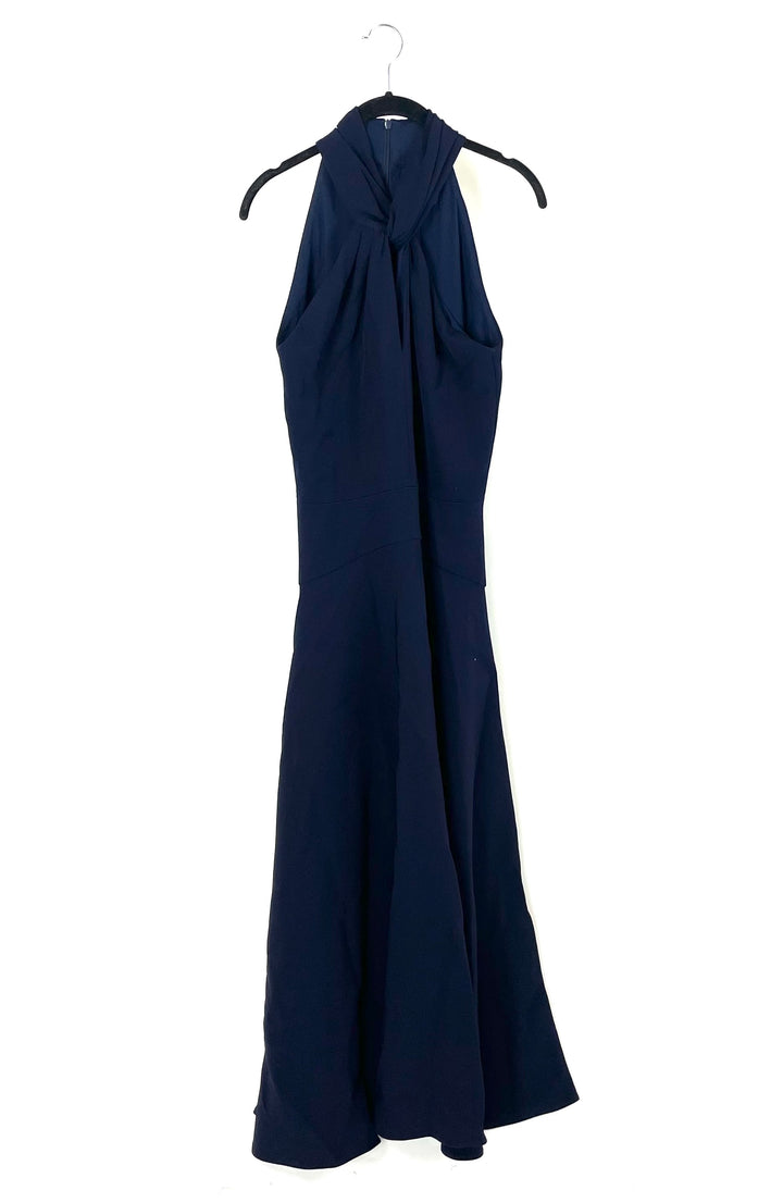 Navy Blue Sleeveless Halter Dress - Size 4