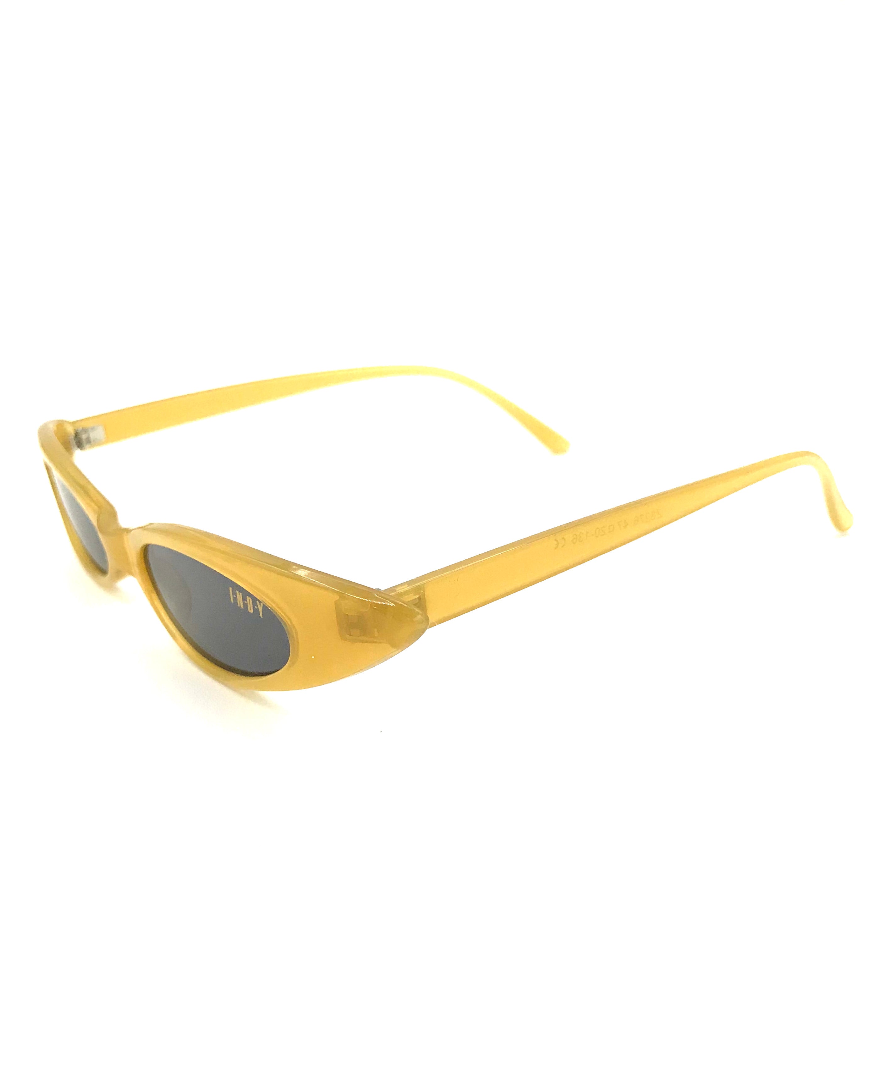 Dark Yellow and Black Slim Lens Sunglasses