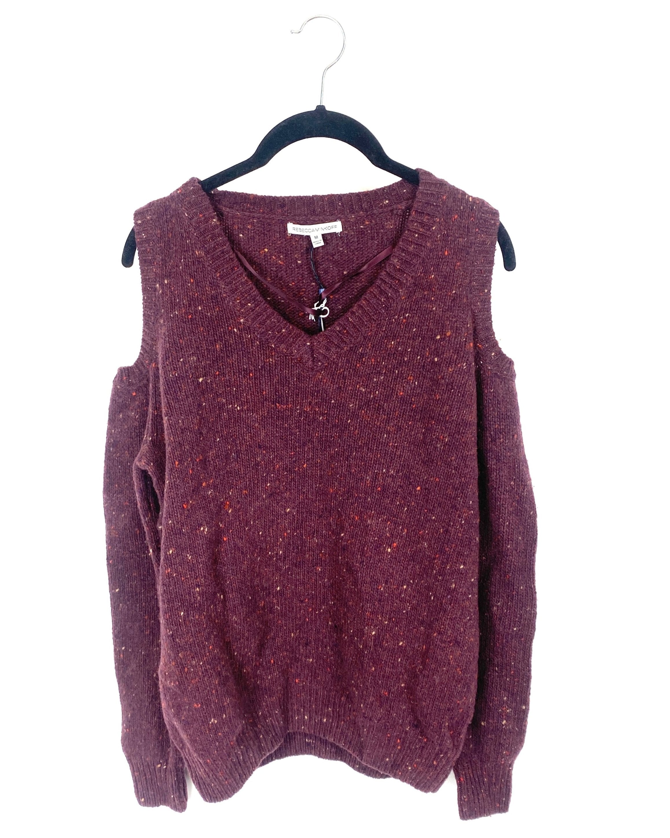 Purple cold shoulder sweater hotsell