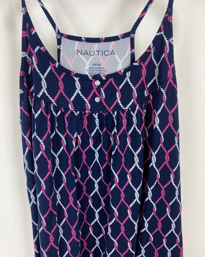 Navy, Pink, and White Dress - Small