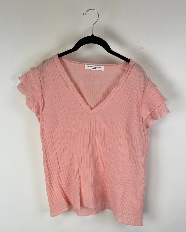 Pink V-Neck Top - Size 4-6