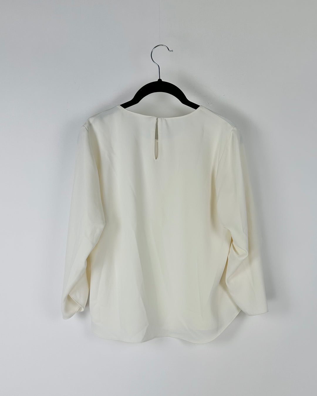 Cream Pleated Sleeve Top - Small