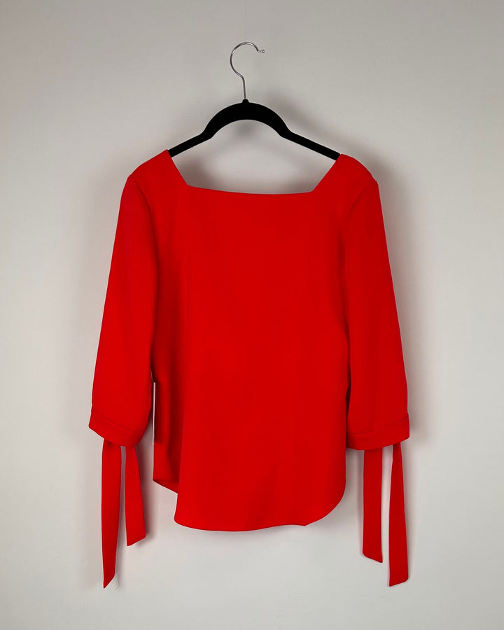 Neon Red Square Neck Top - Small