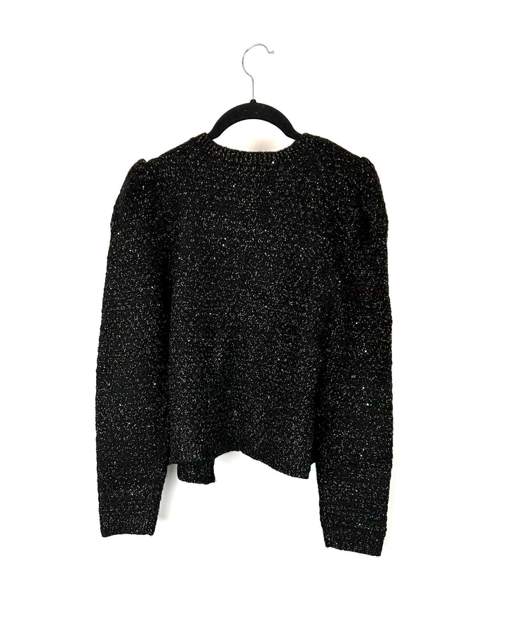 Black and Metallic Gold Cardigan - Small