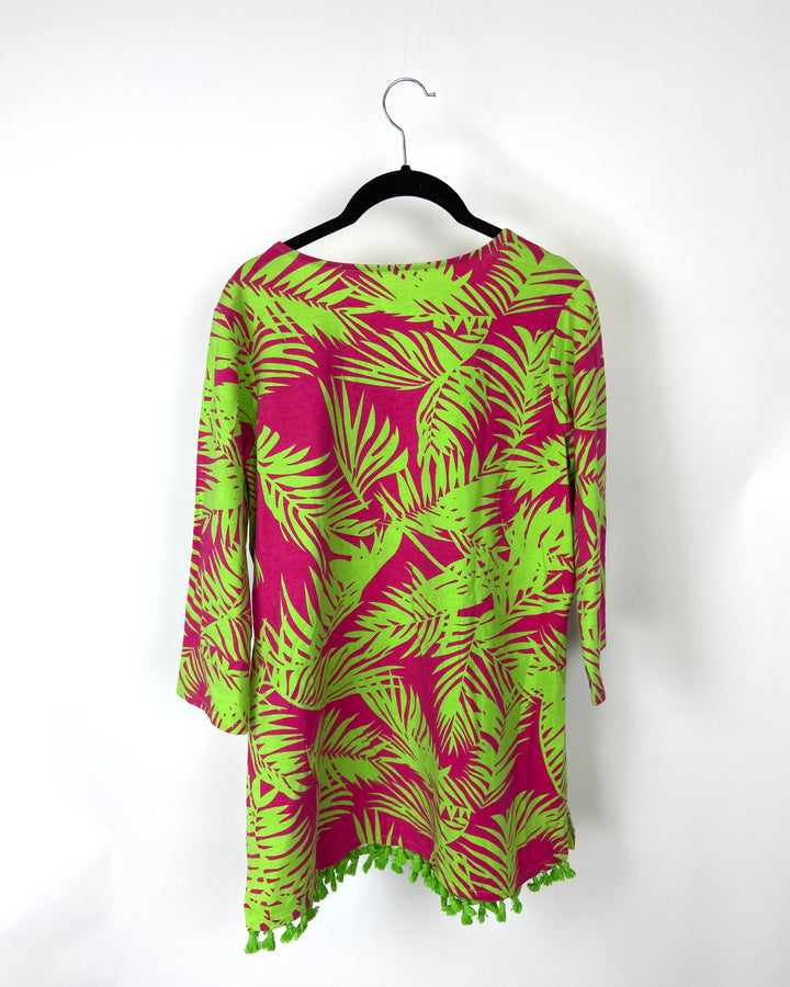 Tropical Top With Tassel Trim - Small/ Medium and Large/Extra Large