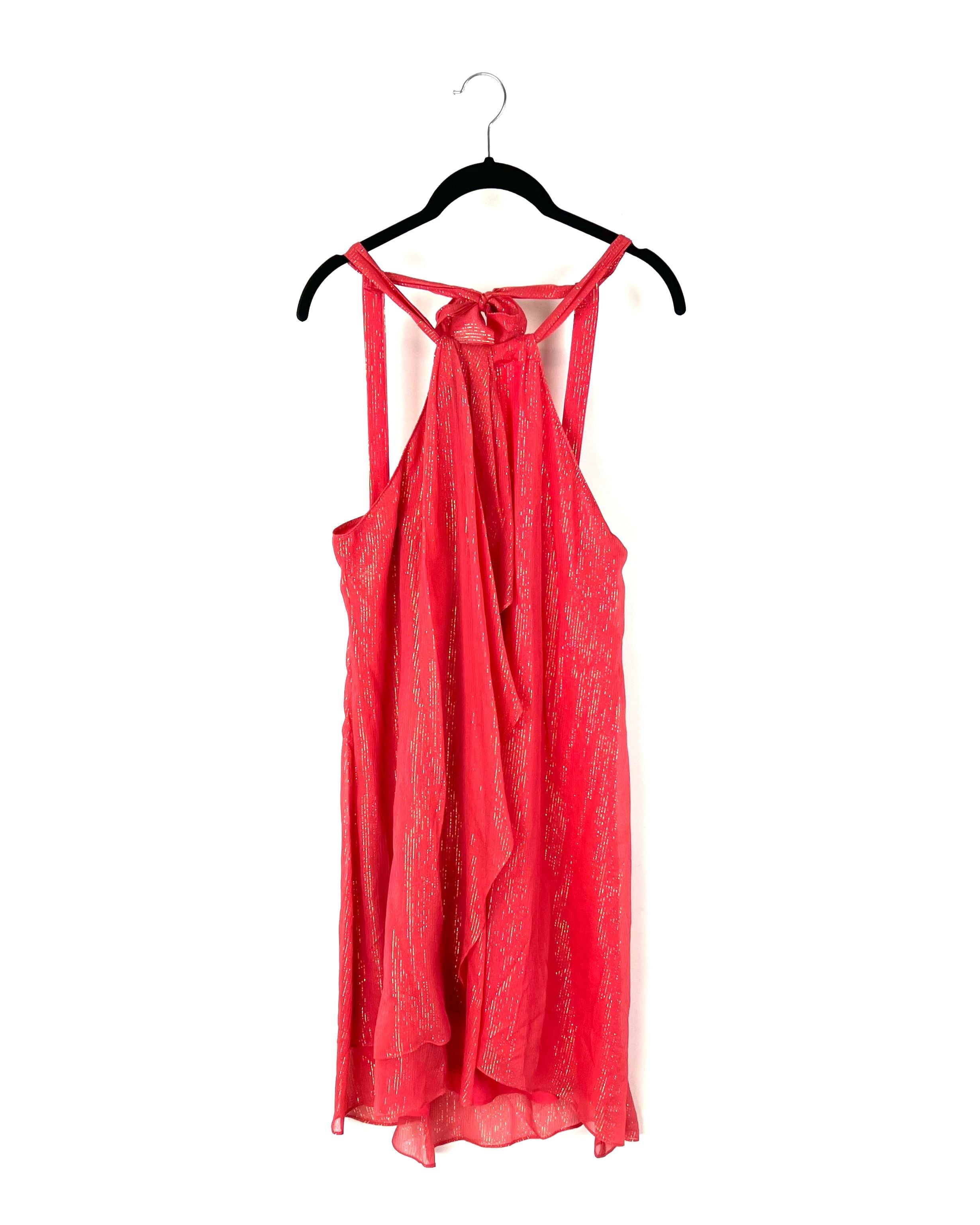 Coral And Metallic Gold Dress Size 4 6