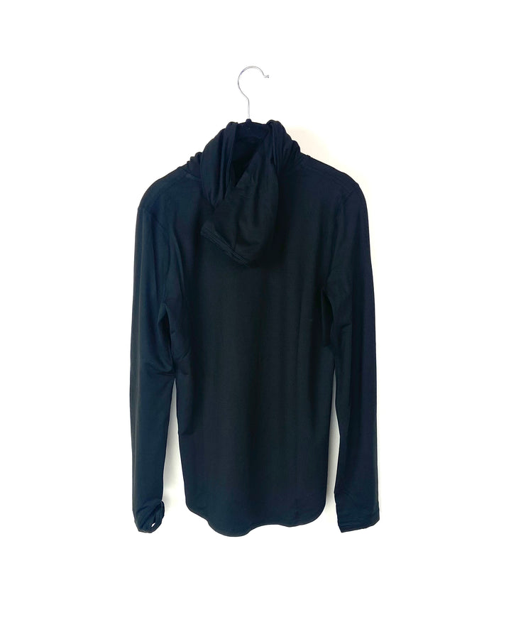 Black Cowl Neck Long Sleeve Top - Small