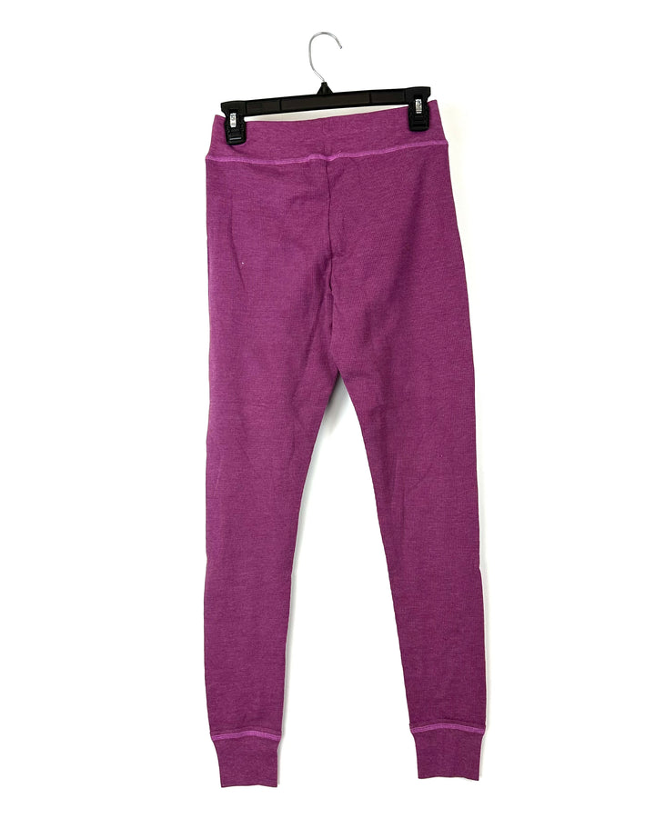 Purple Textured Leggings - Small