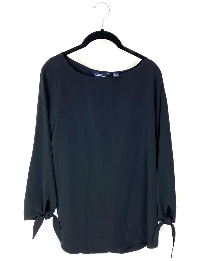 Black Crew Neckline Blouse - Size 8