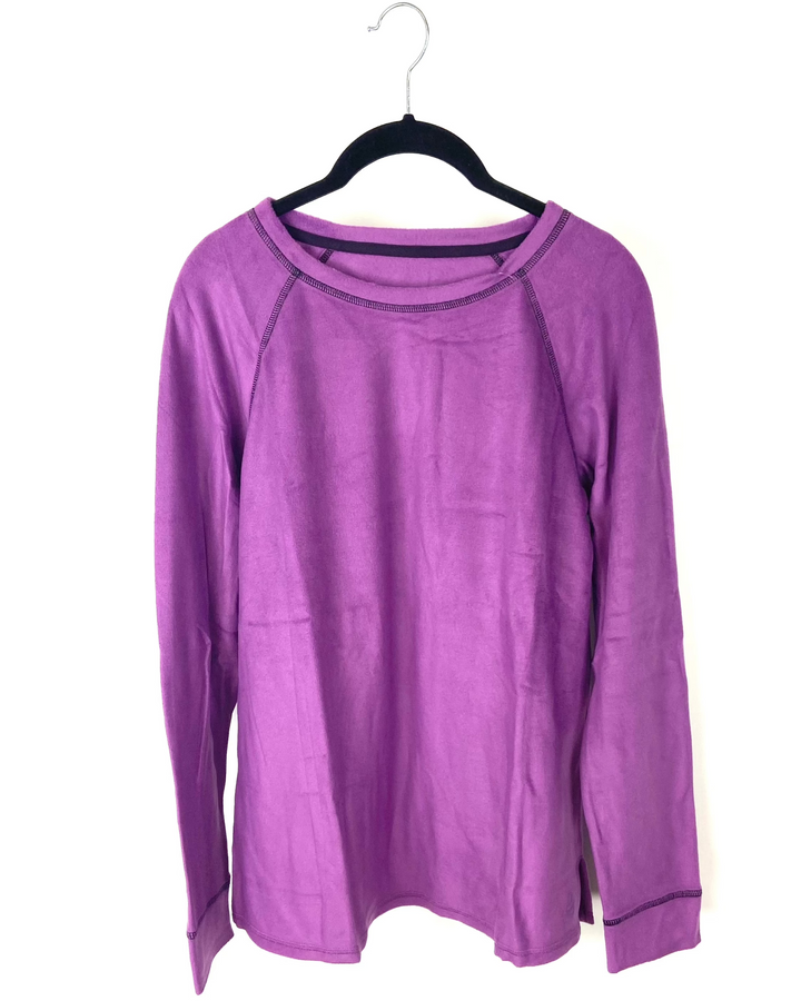 Long Sleeve Purple Fleece Top - Small