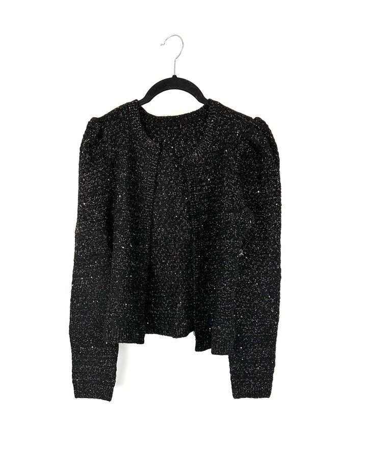 Black and Metallic Gold Cardigan - Small